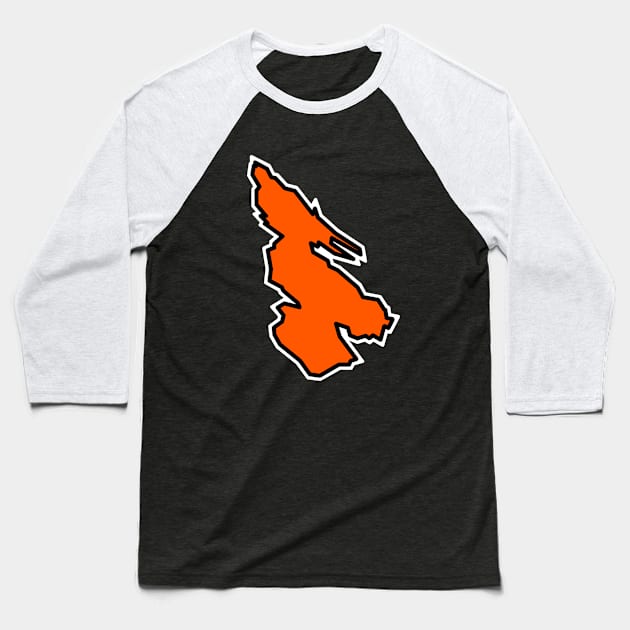 Salt Spring Island Simple Silhouette - Solid Orange Tangerine - Salt Spring Island Baseball T-Shirt by City of Islands